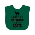 thumbnail image 1 of Inktastic Easily Distracted by Goats Boys or Girls Baby Bib, 1 of 4