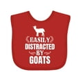 thumbnail image 1 of Inktastic Easily Distracted by Goats Boys or Girls Baby Bib, 1 of 4