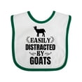 thumbnail image 1 of Inktastic Easily Distracted by Goats Boys or Girls Baby Bib, 1 of 4