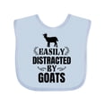 thumbnail image 1 of Inktastic Easily Distracted by Goats Boys or Girls Baby Bib, 1 of 4