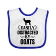 thumbnail image 1 of Inktastic Easily Distracted by Goats Boys or Girls Baby Bib, 1 of 4