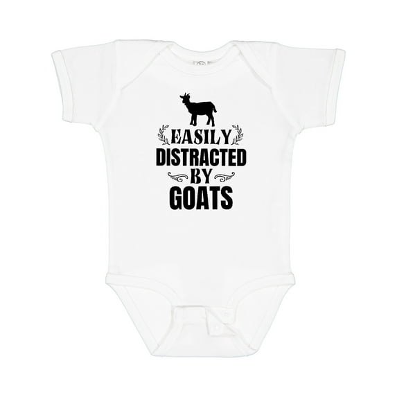 Inktastic Easily Distracted by Goats Boys or Girls Baby Bodysuit