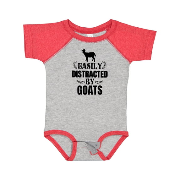 Inktastic Easily Distracted by Goats Boys or Girls Baby Bodysuit