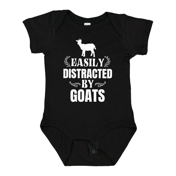 Inktastic Easily Distracted by Goats Boys or Girls Baby Bodysuit
