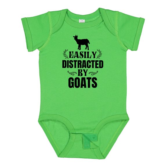 Inktastic Easily Distracted by Goats Boys or Girls Baby Bodysuit