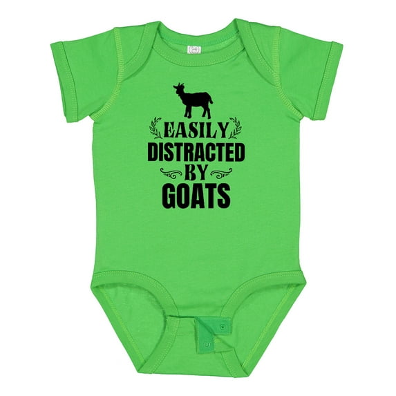Inktastic Easily Distracted by Goats Boys or Girls Baby Bodysuit