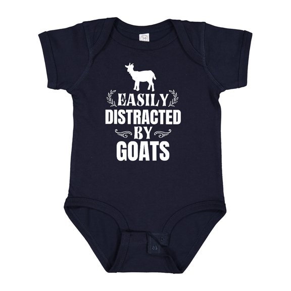 Inktastic Easily Distracted by Goats Boys or Girls Baby Bodysuit