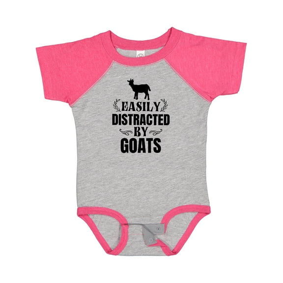 Inktastic Easily Distracted by Goats Boys or Girls Baby Bodysuit