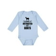 thumbnail image 1 of Inktastic Easily Distracted by Goats Boys or Girls Long Sleeve Baby Bodysuit, 1 of 5
