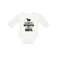 thumbnail image 1 of Inktastic Easily Distracted by Goats Boys or Girls Long Sleeve Baby Bodysuit, 1 of 5
