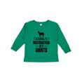 thumbnail image 1 of Inktastic Easily Distracted by Goats Boys or Girls Long Sleeve Toddler T-Shirt, 1 of 5