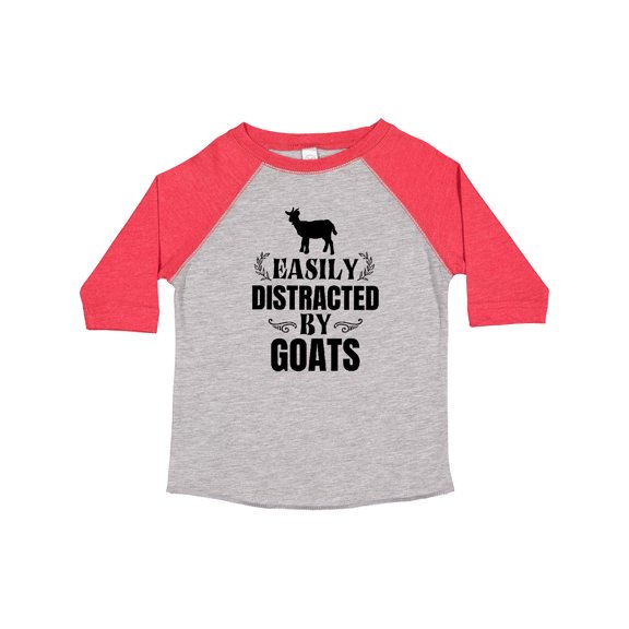 Inktastic Easily Distracted by Goats Boys or Girls Toddler T-Shirt