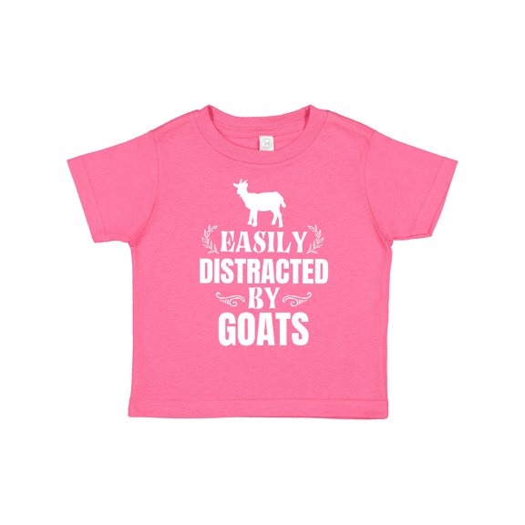 Inktastic Easily Distracted by Goats Boys or Girls Toddler T-Shirt
