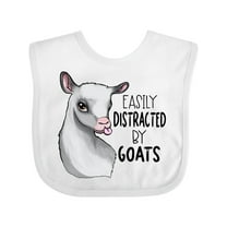 Inktastic Easily Distracted by Goats Cute Goat Boys or Girls Baby Bib