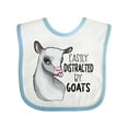 thumbnail image 1 of Inktastic Easily Distracted by Goats Cute Goat Boys or Girls Baby Bib, 1 of 4