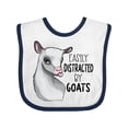 thumbnail image 1 of Inktastic Easily Distracted by Goats Cute Goat Boys or Girls Baby Bib, 1 of 4