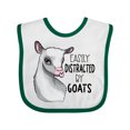 thumbnail image 1 of Inktastic Easily Distracted by Goats Cute Goat Boys or Girls Baby Bib, 1 of 4