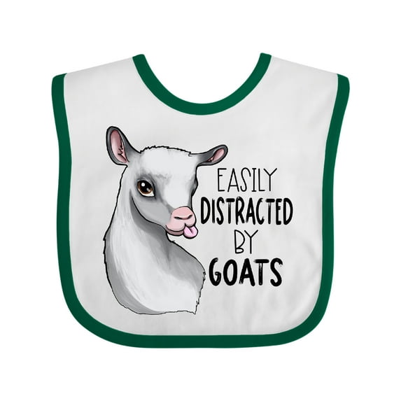 Inktastic Easily Distracted by Goats Cute Goat Boys or Girls Baby Bib