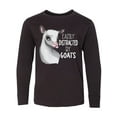 thumbnail image 1 of Inktastic Easily Distracted by Goats Cute Goat Long Sleeve Youth T-Shirt, 1 of 5