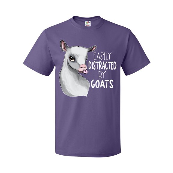 Inktastic Easily Distracted by Goats Cute Goat T-Shirt