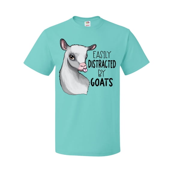 Inktastic Easily Distracted by Goats Cute Goat T-Shirt