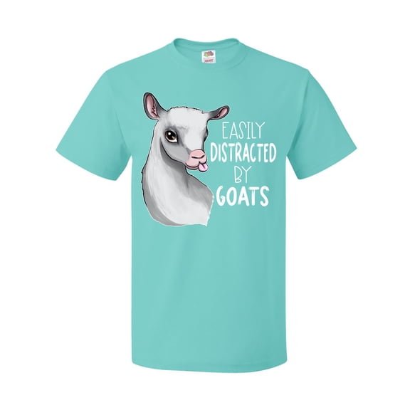 Inktastic Easily Distracted by Goats Cute Goat T-Shirt