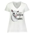 thumbnail image 1 of Inktastic Easily Distracted by Goats Cute Goat Women's Plus Size V-Neck T-Shirt, 1 of 5
