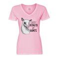 thumbnail image 1 of Inktastic Easily Distracted by Goats Cute Goat Women's V-Neck T-Shirt, 1 of 5
