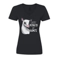 thumbnail image 1 of Inktastic Easily Distracted by Goats Cute Goat Women's V-Neck T-Shirt, 1 of 5
