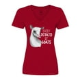 thumbnail image 1 of Inktastic Easily Distracted by Goats Cute Goat Women's V-Neck T-Shirt, 1 of 5