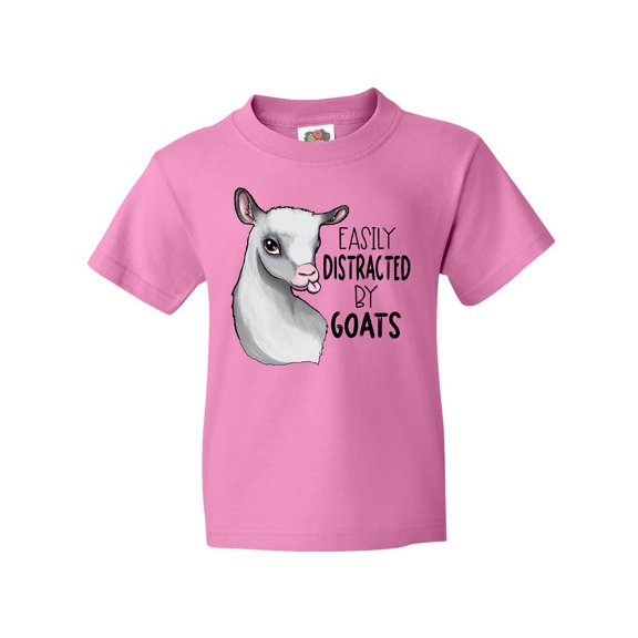 Inktastic Easily Distracted by Goats Cute Goat Youth T-Shirt