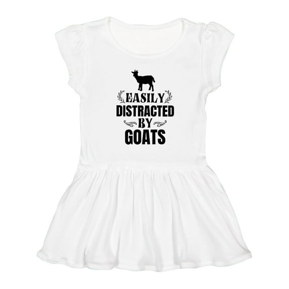 Inktastic Easily Distracted by Goats Girls Toddler Dress
