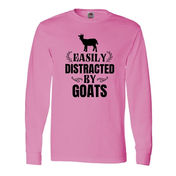 Inktastic Easily Distracted by Goats Long Sleeve T-Shirt