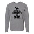 thumbnail image 1 of Inktastic Easily Distracted by Goats Long Sleeve T-Shirt, 1 of 5
