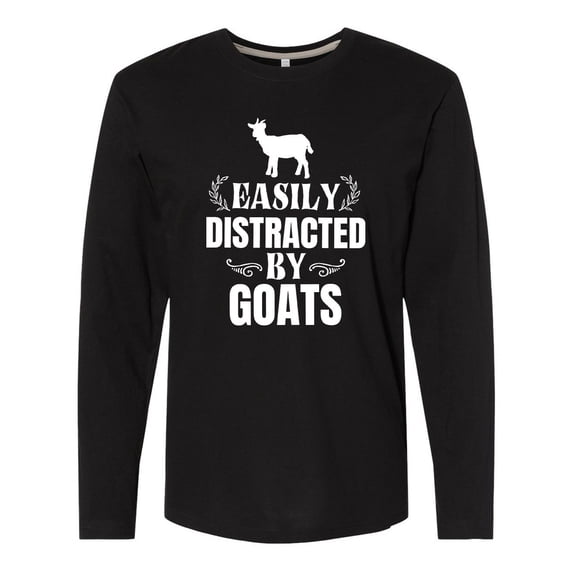 Inktastic Easily Distracted by Goats Long Sleeve T-Shirt