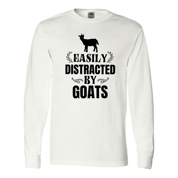 Inktastic Easily Distracted by Goats Long Sleeve T-Shirt