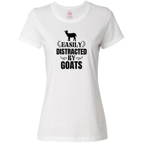 Inktastic Easily Distracted by Goats Women's T-Shirt