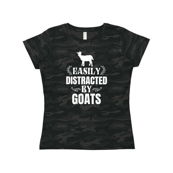 Inktastic Easily Distracted by Goats Women's T-Shirt