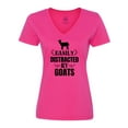 thumbnail image 1 of Inktastic Easily Distracted by Goats Women's V-Neck T-Shirt, 1 of 5