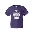 thumbnail image 1 of Inktastic Easily Distracted by Goats Youth T-Shirt, 1 of 5
