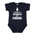 thumbnail image 1 of Inktastic Easily Distracted by Penguins Boys or Girls Baby Bodysuit, 1 of 5