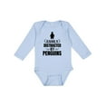 thumbnail image 1 of Inktastic Easily Distracted by Penguins Boys or Girls Long Sleeve Baby Bodysuit, 1 of 5
