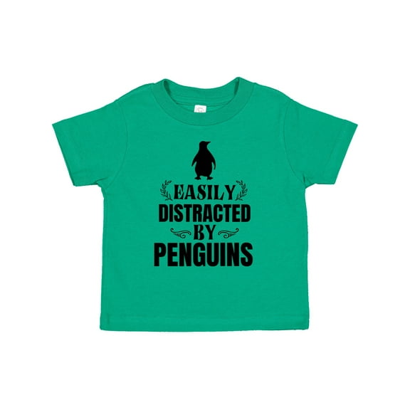 Inktastic Easily Distracted by Penguins Boys or Girls Toddler T-Shirt