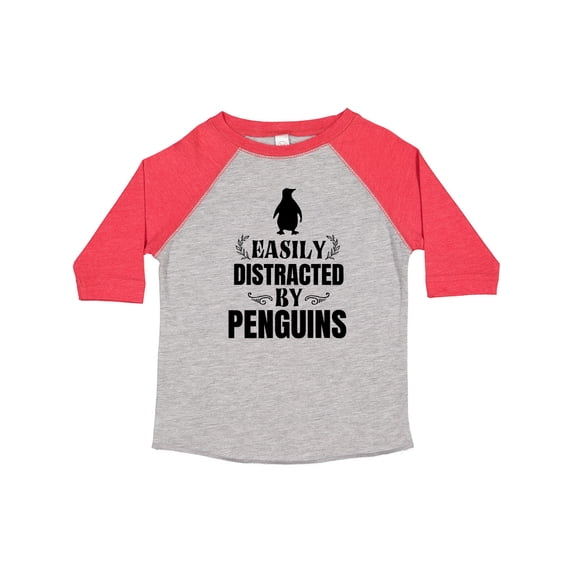 Inktastic Easily Distracted by Penguins Boys or Girls Toddler T-Shirt