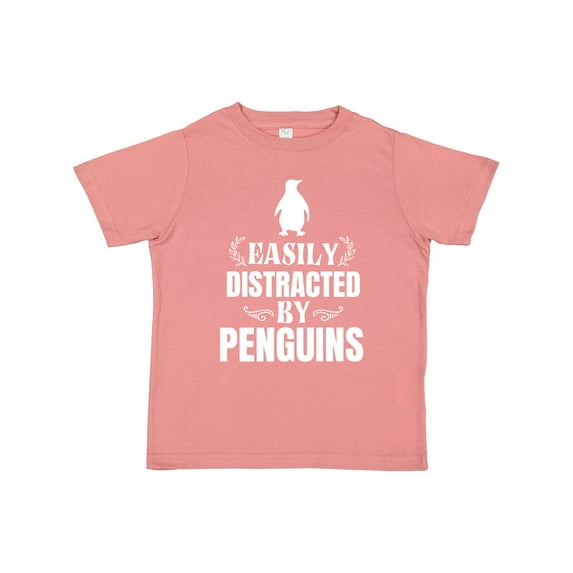 Inktastic Easily Distracted by Penguins Boys or Girls Toddler T-Shirt