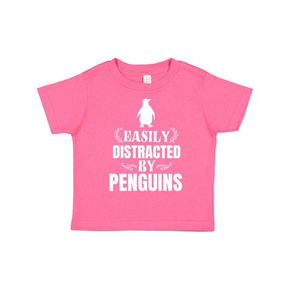 Inktastic Easily Distracted by Penguins Boys or Girls Toddler T-Shirt