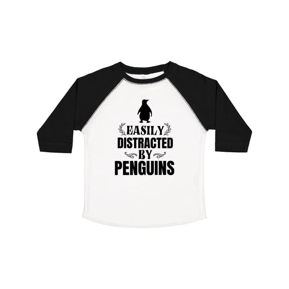 Inktastic Easily Distracted by Penguins Boys or Girls Toddler T-Shirt