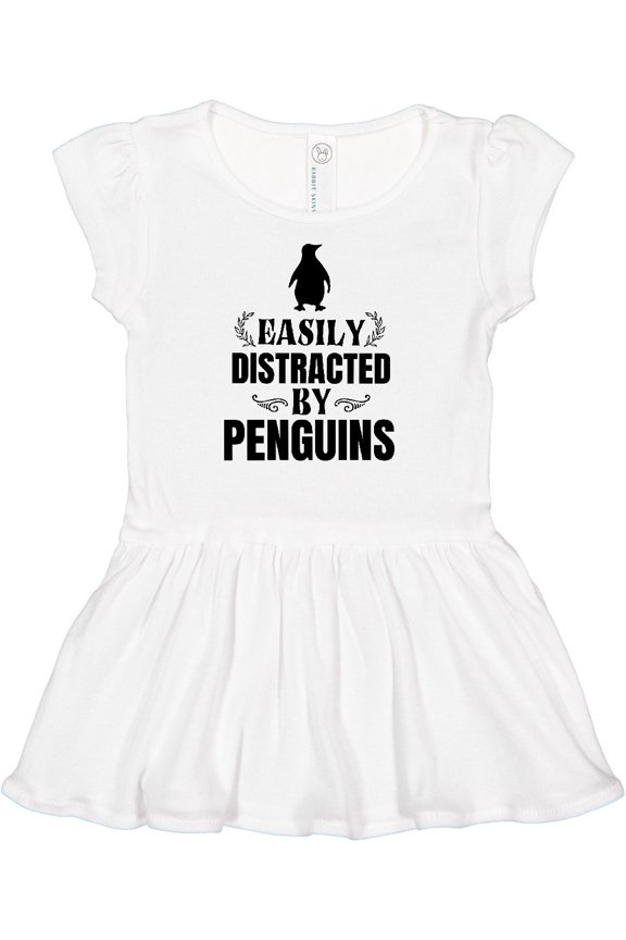 Easily Distracted by Penguins Girls Baby Dress