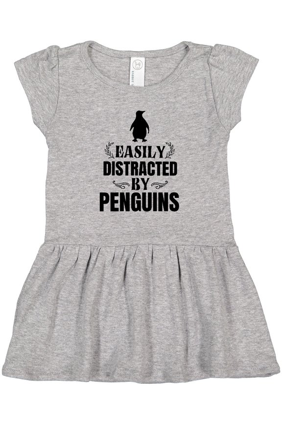 Easily Distracted by Penguins Girls Toddler Dress