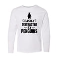 thumbnail image 1 of Inktastic Easily Distracted by Penguins Long Sleeve Youth T-Shirt, 1 of 5